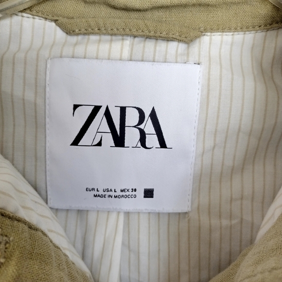 Zara Crop Boxy Lightweight Utility Jacket Sz L - Picture 5 of 8